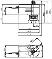 Rotary Actuator, 4-8 Nm - Dimensional Drawing