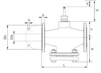 2-way flanged valve - DIM