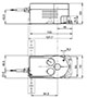 High-speed damper actuator with SUT - dimensional drawing II, Sauter